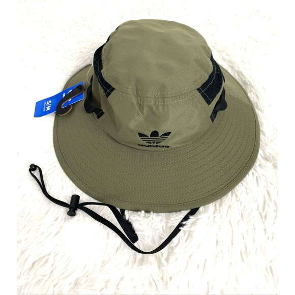 Adidas Originals Webbing Boonie Bucket Hat Size S/M Sun Protect  Olive Green - Picture 1 of 11